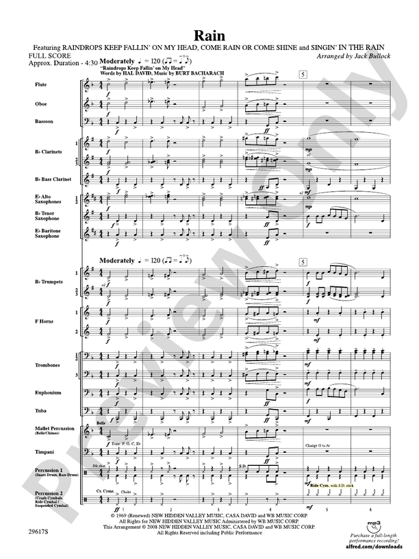 Rain - Concert Band Conductor Score & Parts (Digital Download)
