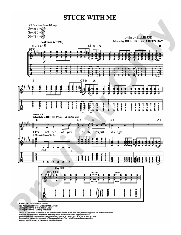 Stuck With Me - Guitar TAB (Digital Download)