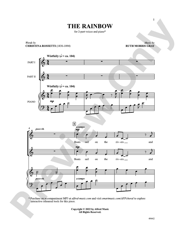 The Rainbow - 2 Part Treble Choral Octavo (Digital Download)