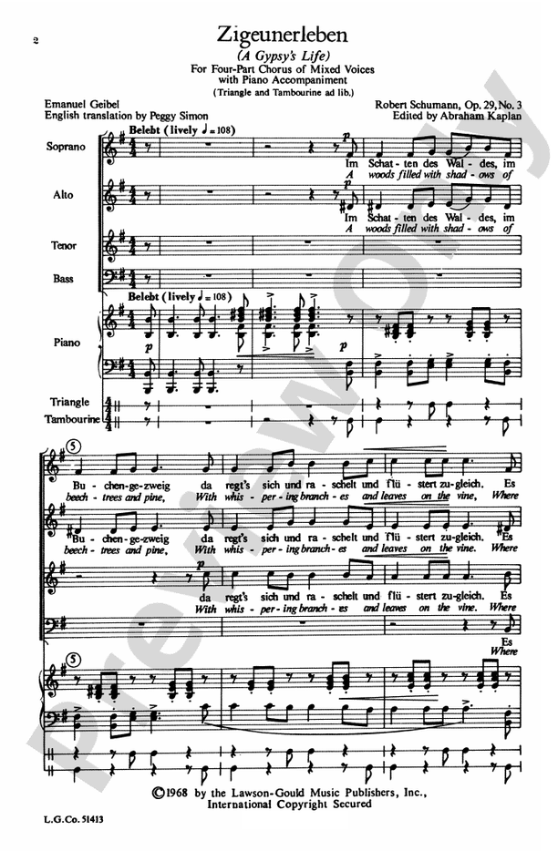 Zigeunerleben - SATB Choral Octavo (Digital Download)