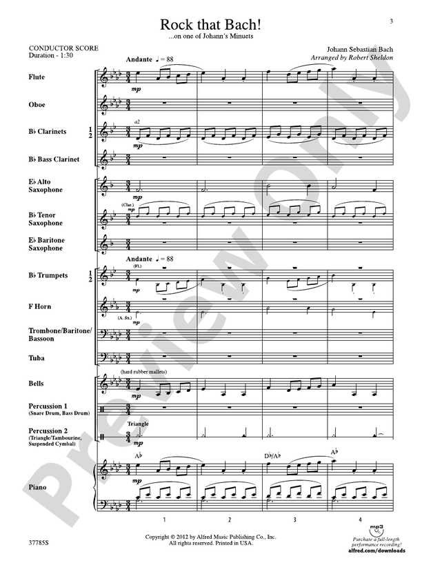 Rock That Bach! - Concert Band Conductor Score & Parts (Digital Download)
