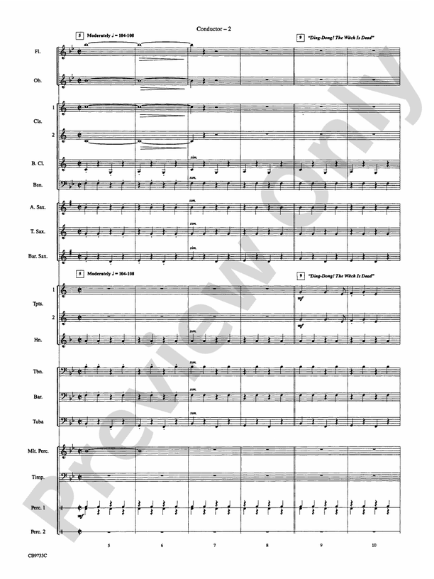 The Wizard of Oz, Highlights from - Concert Band Conductor Score & Parts (Digital Download)