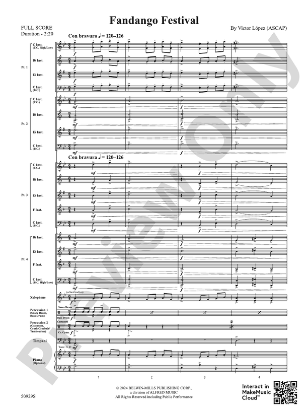 Fandango Festival (Grade 1) - Concert Band Conductor Score & Parts (Digital Download)