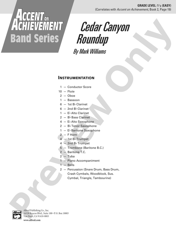 Cedar Canyon Roundup - Concert Band Conductor Score & Parts (Digital Download)