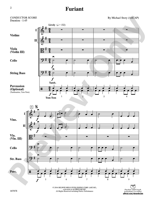 Furiant - String Orchestra Conductor Score & Parts (Digital Download)
