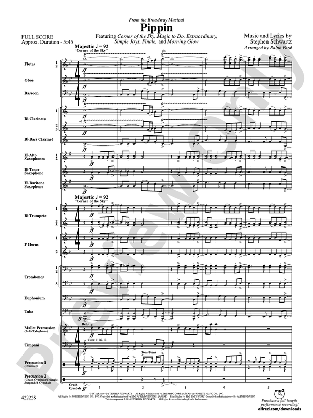 Pippin - Concert Band Conductor Score & Parts (Digital Download)