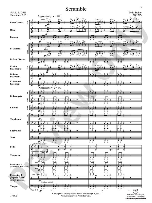 Scramble - Concert Band Conductor Score & Parts (Digital Download)