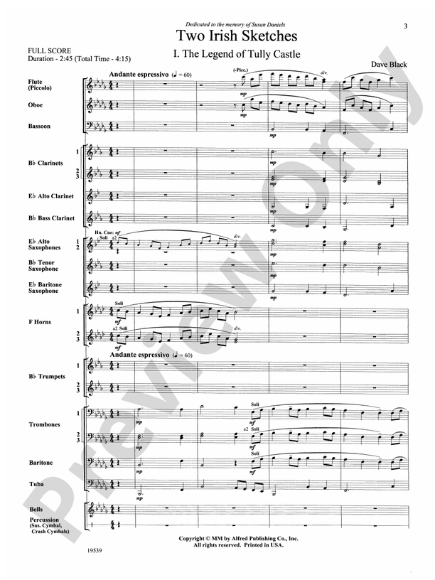 Two Irish Sketches - Concert Band Conductor Score & Parts (Digital Download)