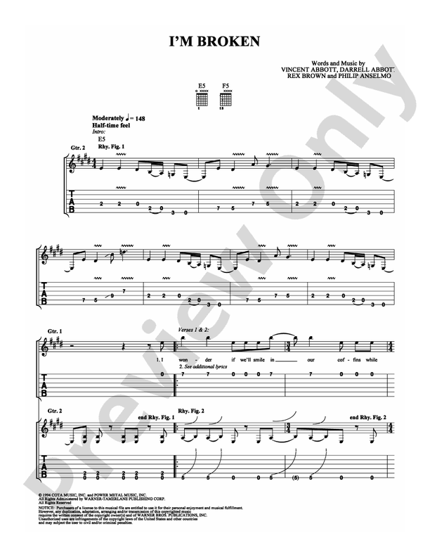 I'm Broken - Easy Guitar (Digital Download)
