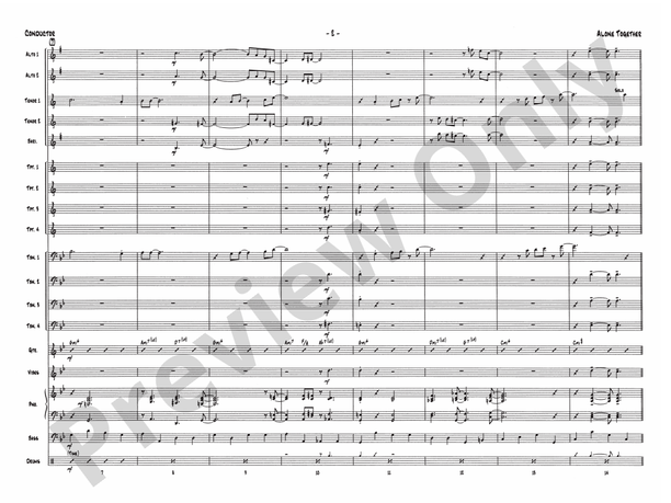 Alone Together (Grade 4) – Jazz Ensemble Conductor Score & Parts (Digital Download)