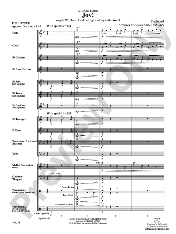 Joy! A Holiday Fanfare - Concert Band Conductor Score & Parts (Digital Download)