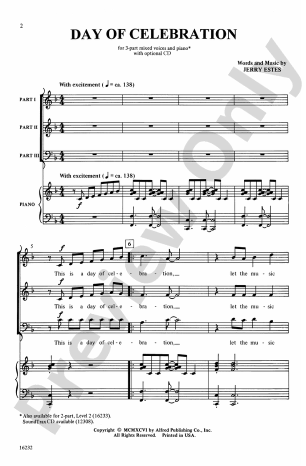 Day of Celebration – 3-Part Mixed Choral Octavo (Digital Download)