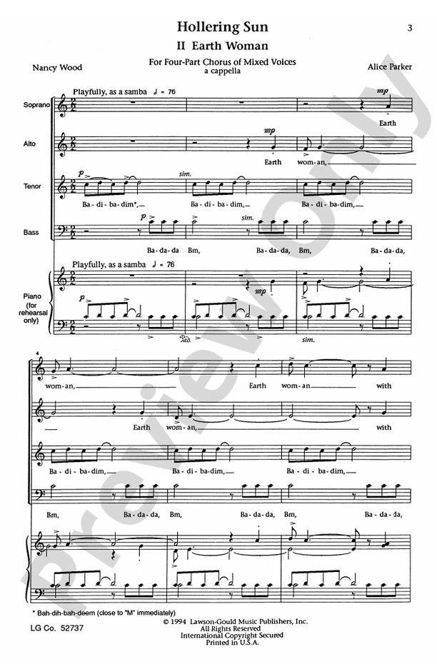 Earth Woman (from Hollering Sun) – SATB Choral Octavo (Digital Download)