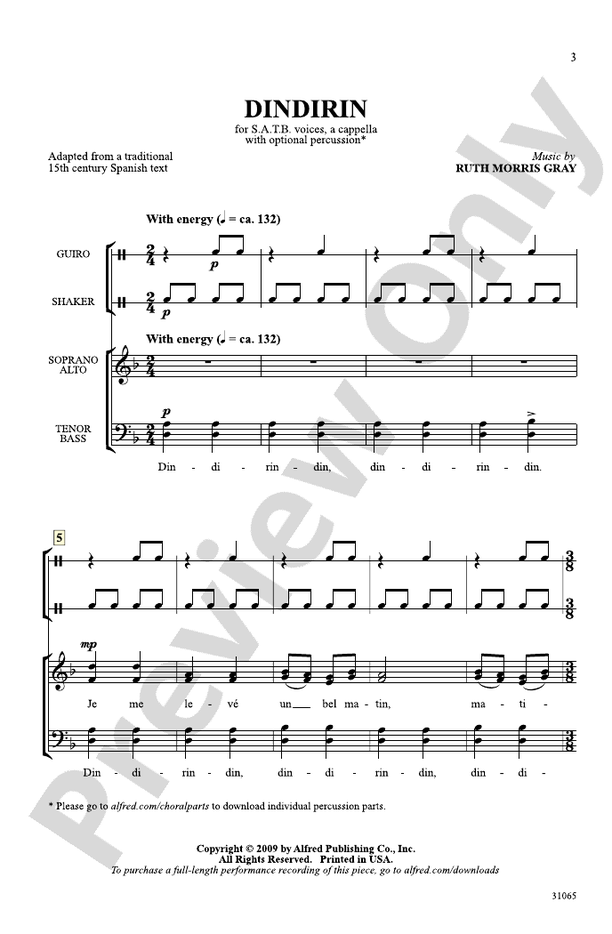 Dindirin – SATB a cappella Choral Octavo (Digital Download)