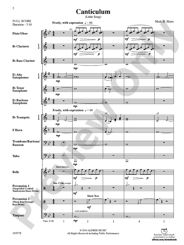Canticulum - Concert Band Conductor Score & Parts (Digital Download)