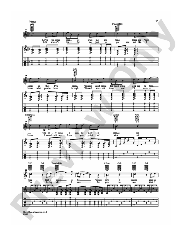 More Than a Memory - Guitar TAB (Digital Download)