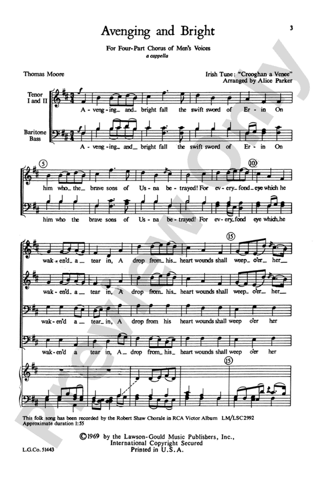 Avenging and Bright – TTBB Choral Octavo (Digital Download)