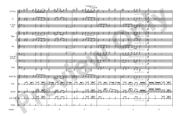 Ghostbusters (Arr. Doug Adams) – Marching Band Conductor Score & Parts (Digital Download)