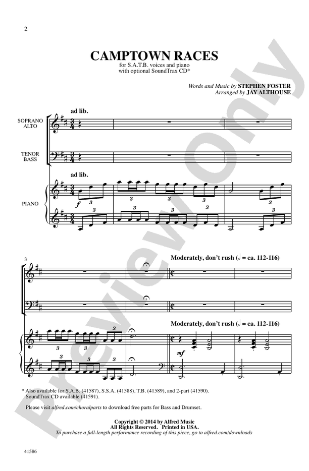 Camptown Races – SATB Choral Octavo (Digital Download)