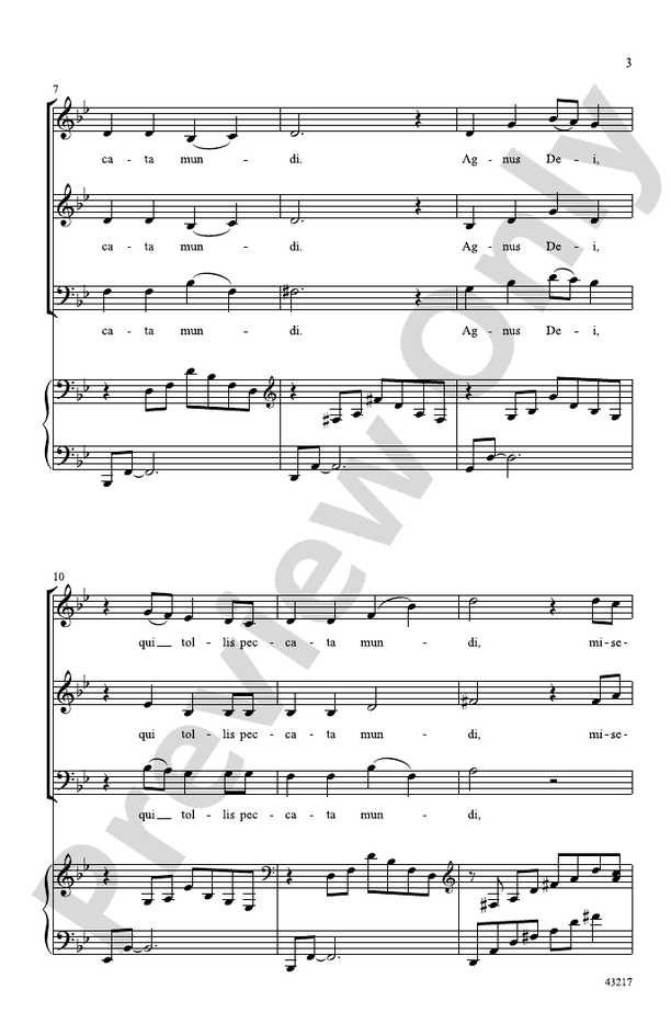 Agnus Dei - 3-Part Mixed Choral Octavo (Digital Download)