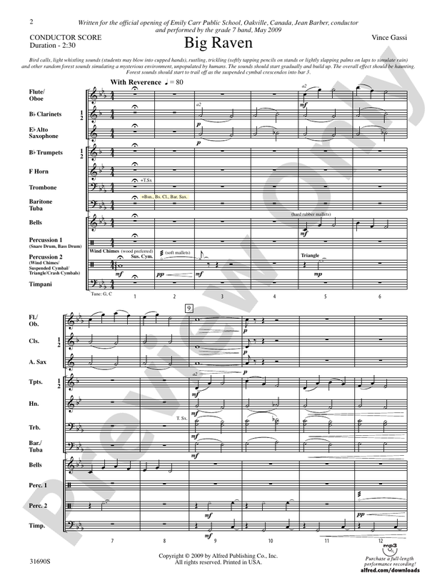 Big Raven - Concert Band Conductor Score & Parts (Digital Download)
