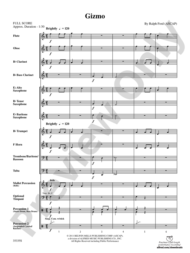 Gizmo - Concert Band Conductor Score & Parts (Digital Download)