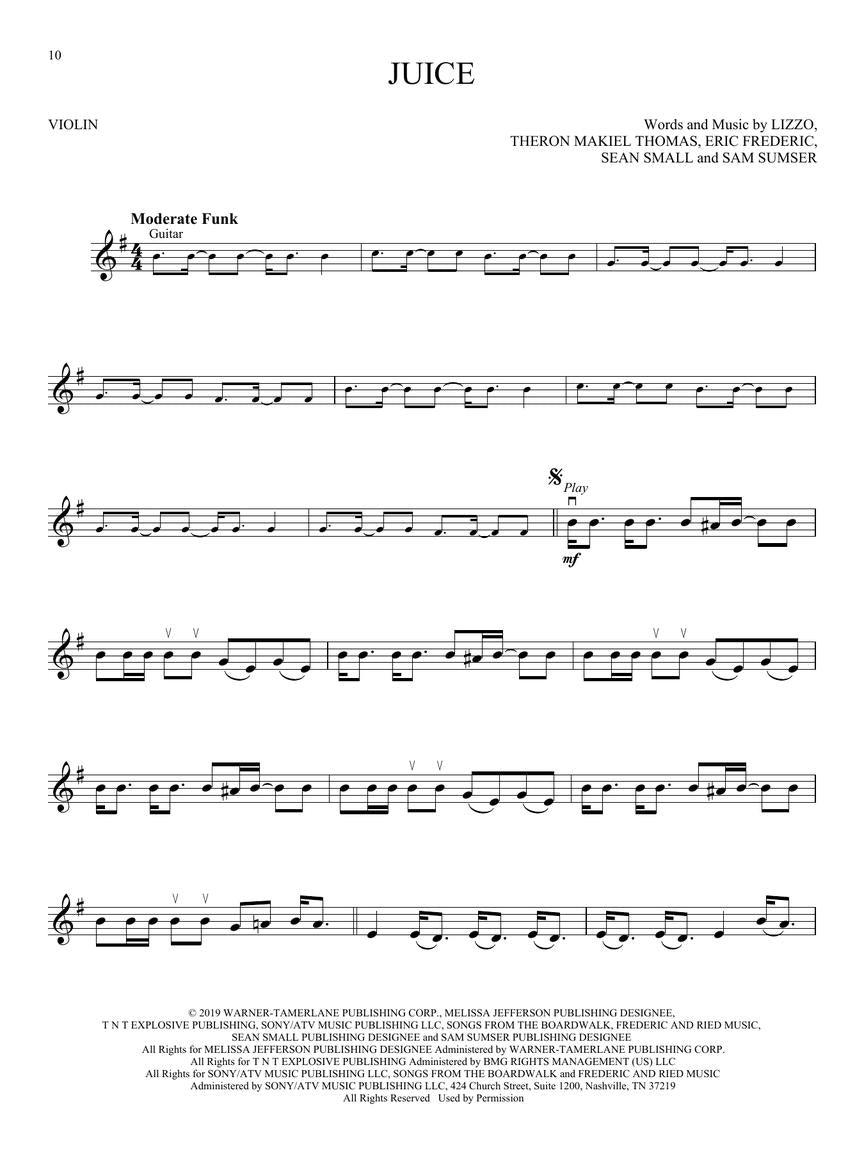 Lizzo - Cuz I Love You - Violin/Audio Access Online Hal Leonard 327755