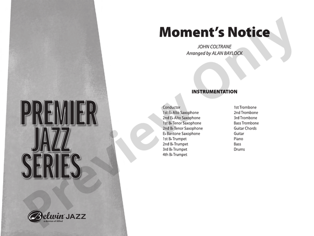 Moment's Notice - Jazz Ensemble Conductor Score & Parts (Digital Download)