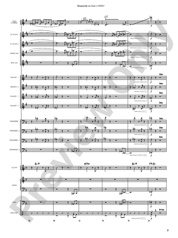 Rhapsody on Cue – Jazz Ensemble Conductor Score & Parts (Digital Download)