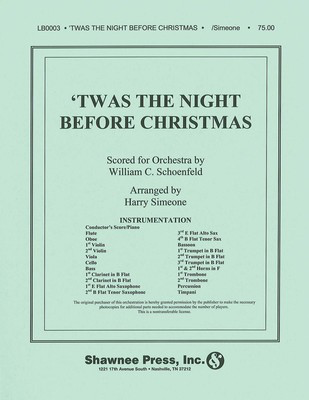 Twas the Night Before Christmas - Ken Darby - Harry Simeone Shawnee Press Score/Parts