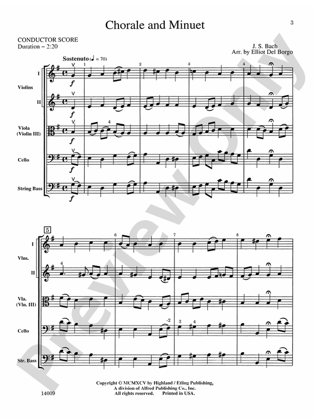 Chorale and Minuet – String Orchestra Conductor Score & Parts (Digital Download)