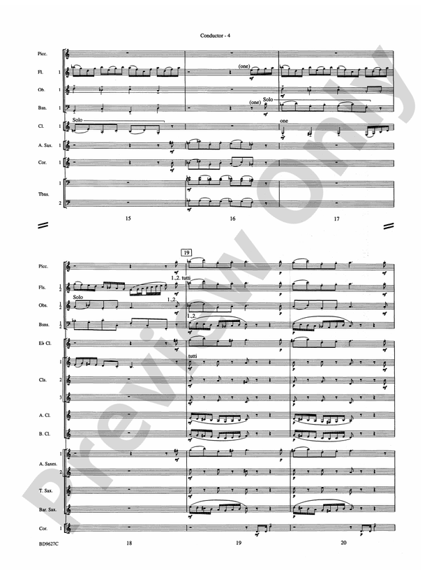 Variations on a Theme of Robert Schumann - Concert Band Conductor Score & Parts (Digital Download)