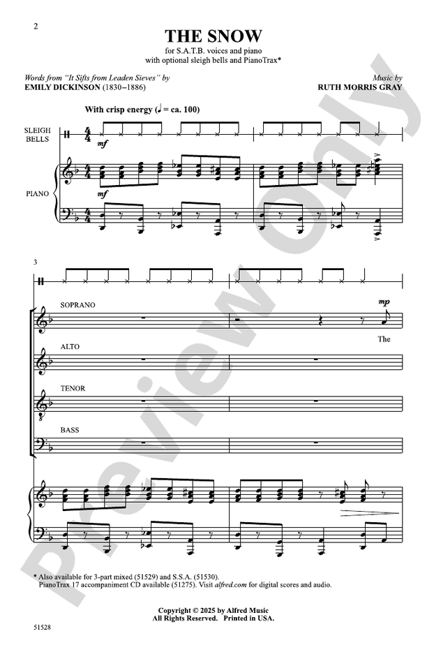 The Snow - SATB Choral Octavo (Digital Download)