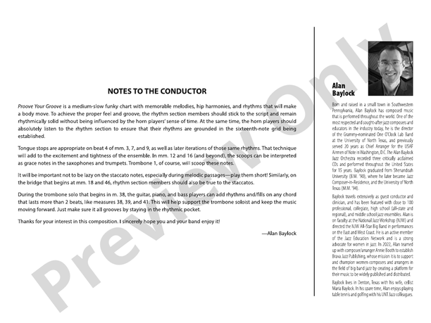 Proove Your Groove – Jazz Ensemble Conductor Score & Parts (Digital Download)