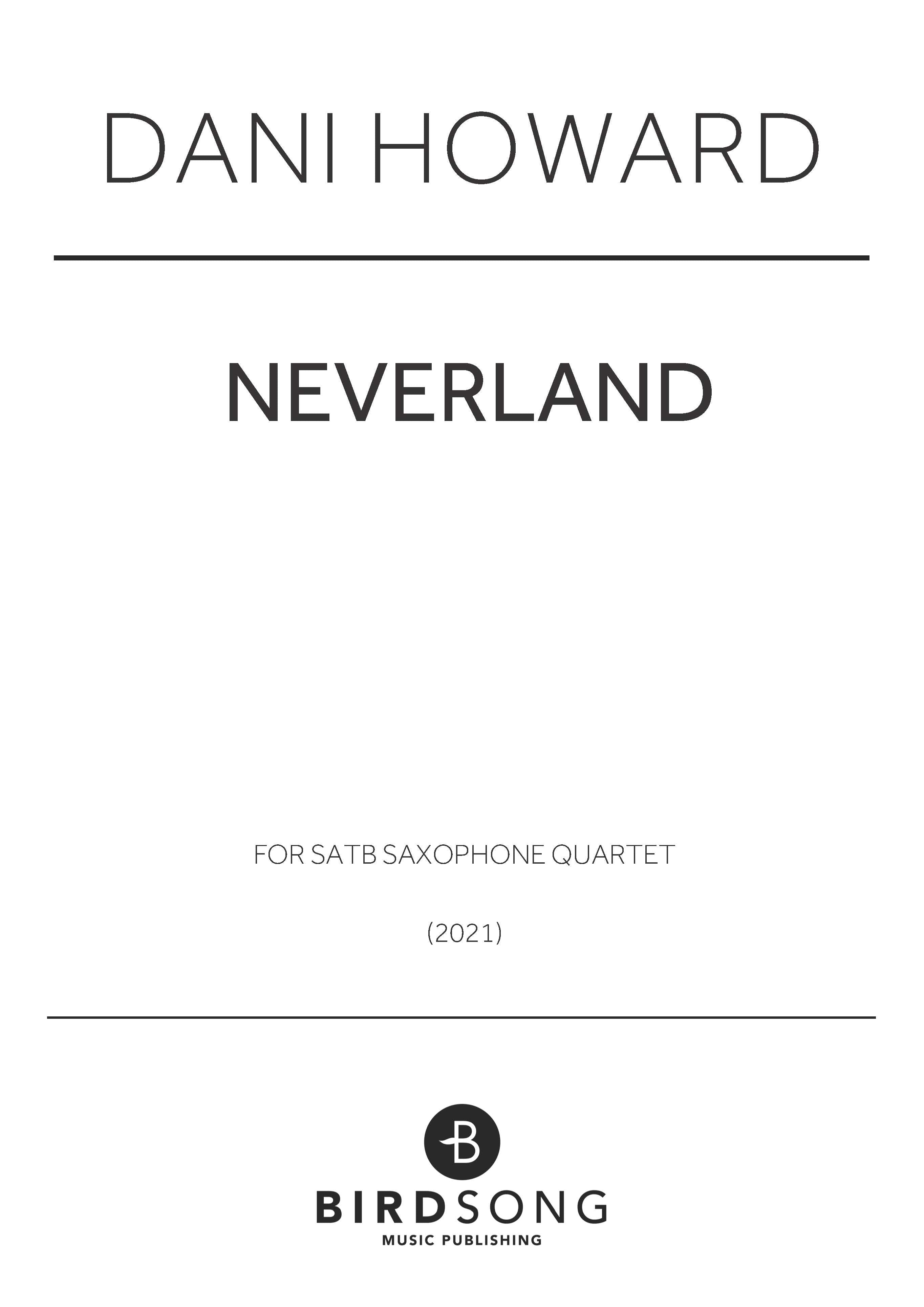 Neverland - Saxophone Quartet (Digital Download)
