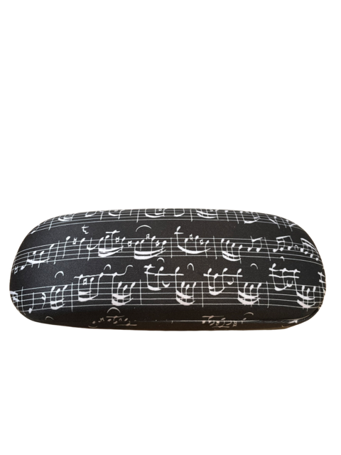 Glasses Case Black with White Manuscript