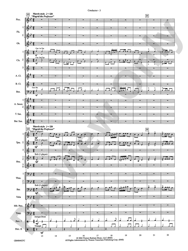 Harry Potter and the Prisoner of Azkaban, Symphonic Suite from - Concert Band Conductor Score & Parts (Digital Download)