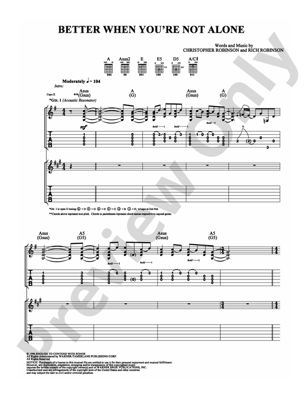 Better When You're Not Alone - Guitar TAB (Digital Download)