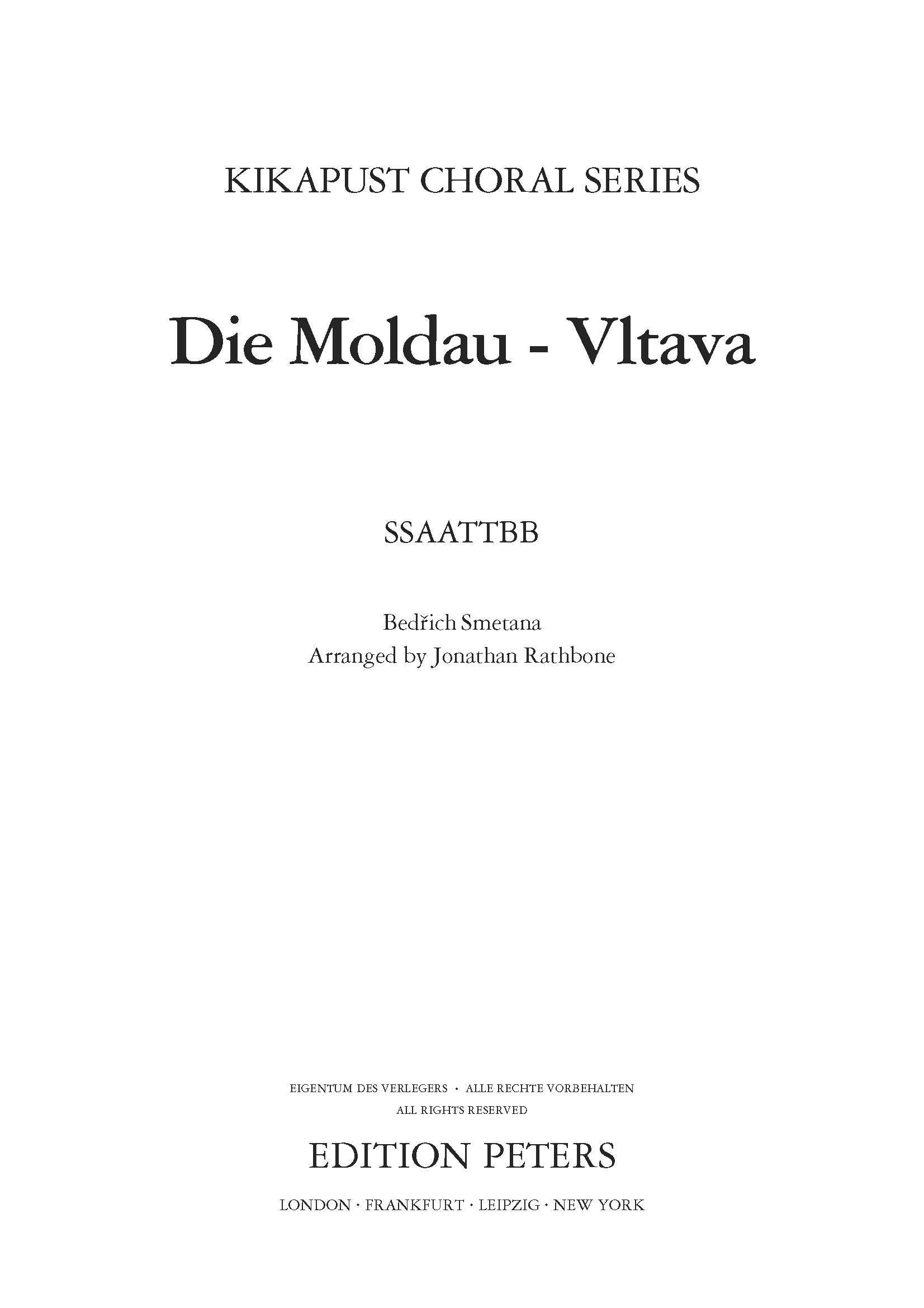 Smetana - Die Moldau - Vltava - SATB Vocal Score (Digital Download)