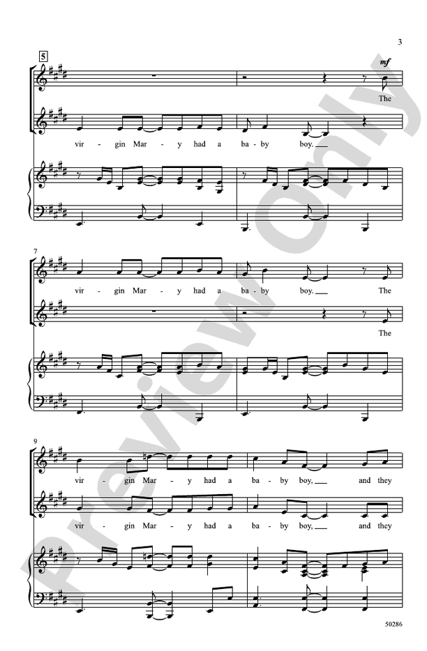 The Virgin Mary Had a Baby Boy - 2 Part Treble Choral Octavo (Digital Download)