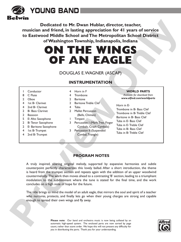 On the Wings of an Eagle - Concert Band Conductor Score & Parts (Digital Download)