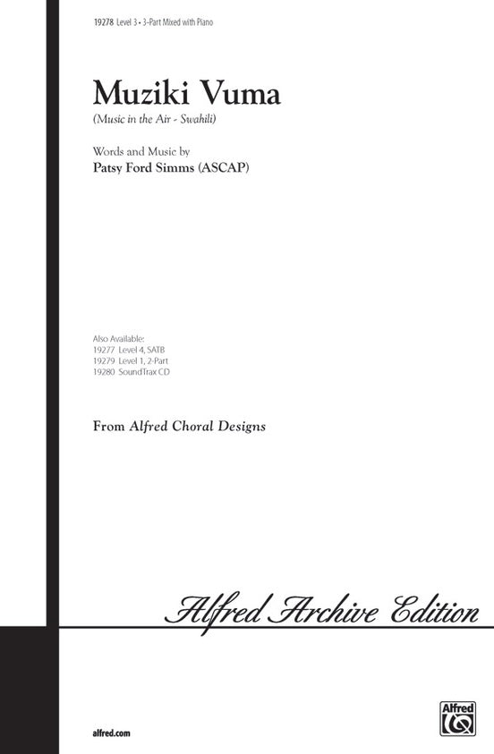 Muziki Vuma (Music in the Air - Swahili) – 3-Part Mixed Choral Octavo (Digital Download)