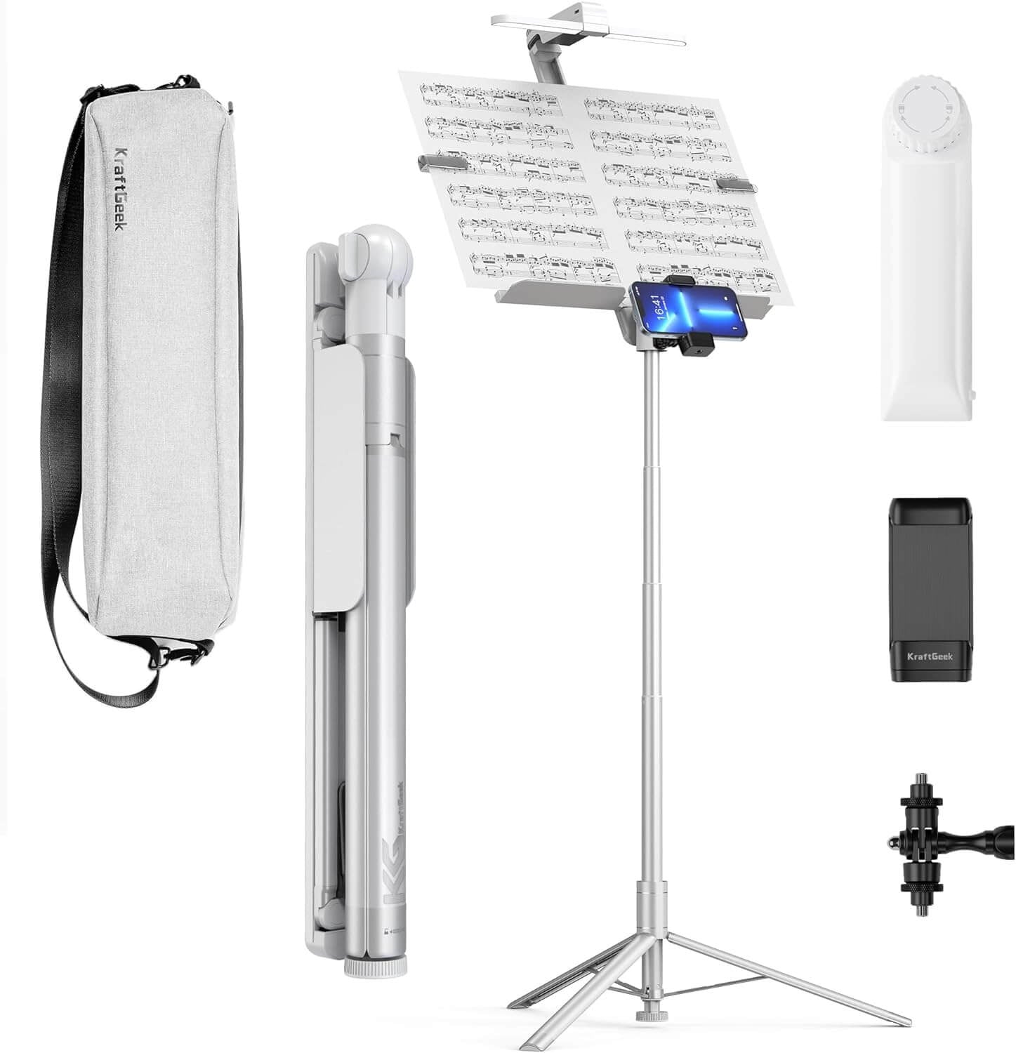 KraftGeek Capsule Music Stand Concerto Combo White