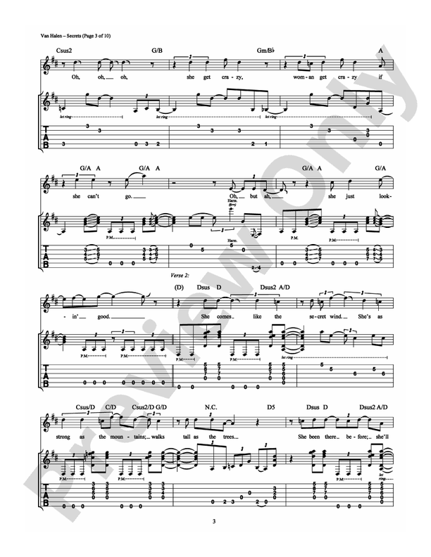 Secrets - Guitar TAB (Digital Download)