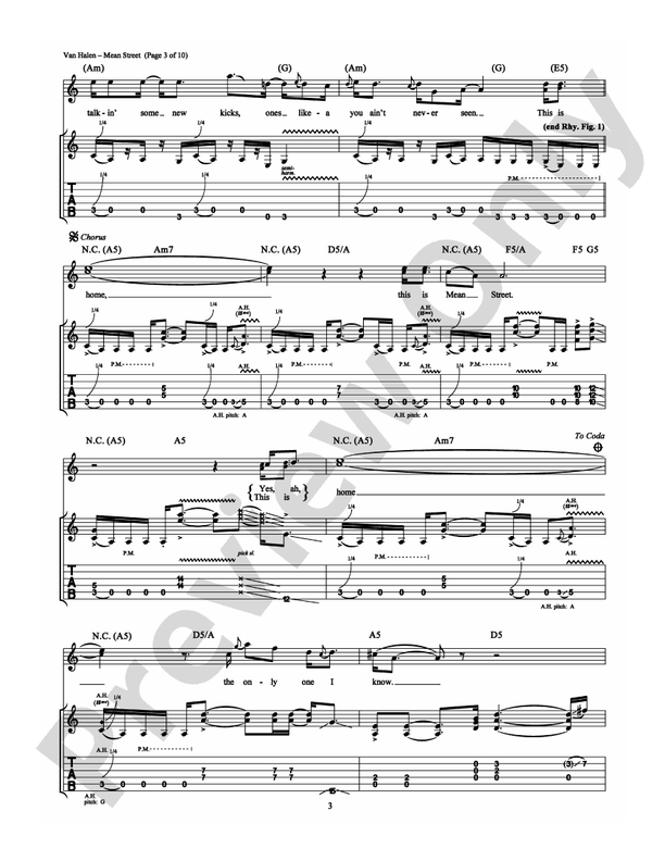 Mean Street - Guitar TAB (Digital Download)