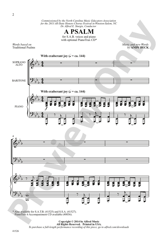 A Psalm - SAB Choral Octavo (Digital Download)