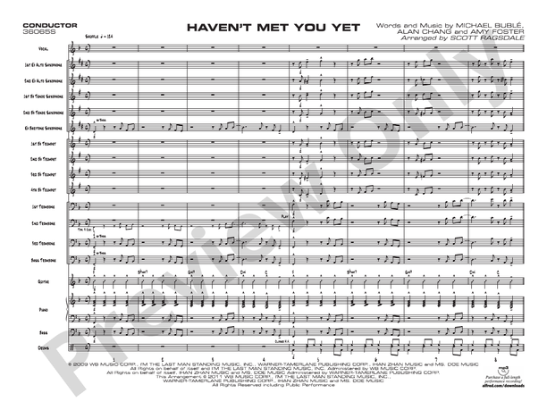 Haven't Met You Yet - Jazz Ensemble Conductor Score & Parts(Digital Download)