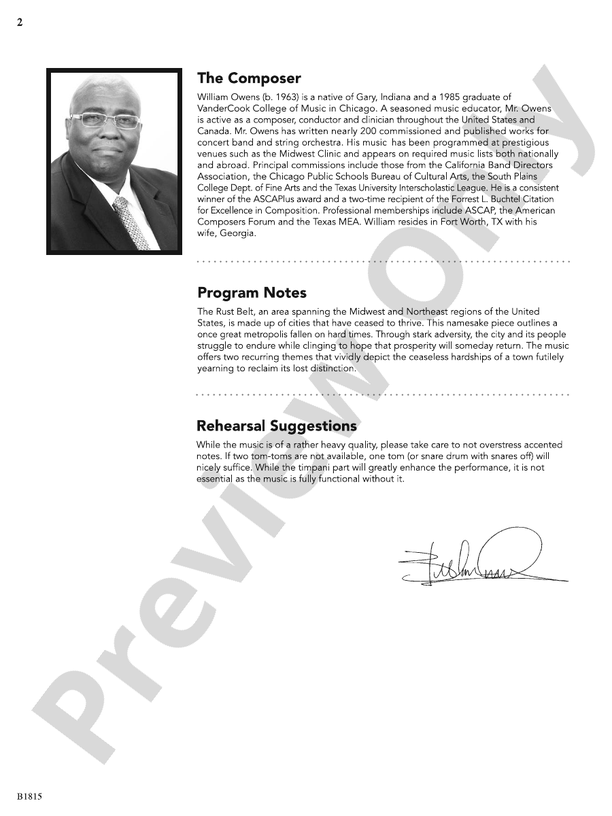 Rust Belt - Concert Band Conductor Score & Parts (Digital Download)