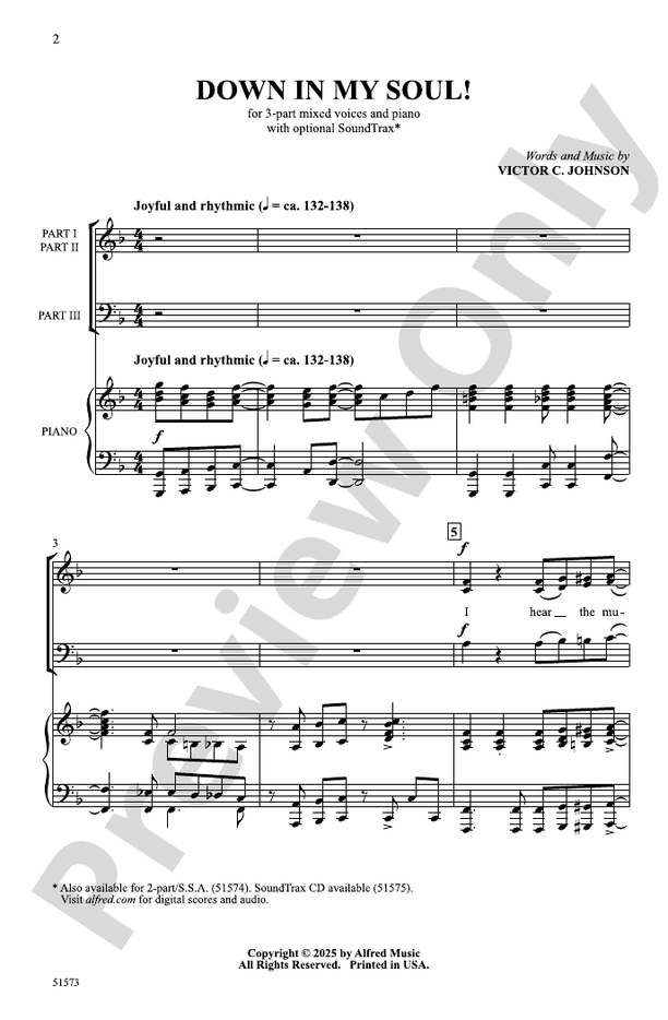Down in My Soul! - 3 Part Mixed Choral Octavo (Digital Download)