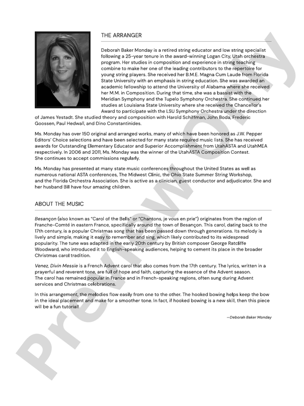 Two French Carols - String Orchestra Conductor Score & Parts (Digital Download)